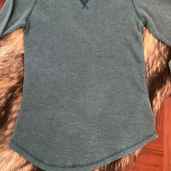 Women’s Blue Thermal Long Sleeve Shirt - Picture 4 of 11